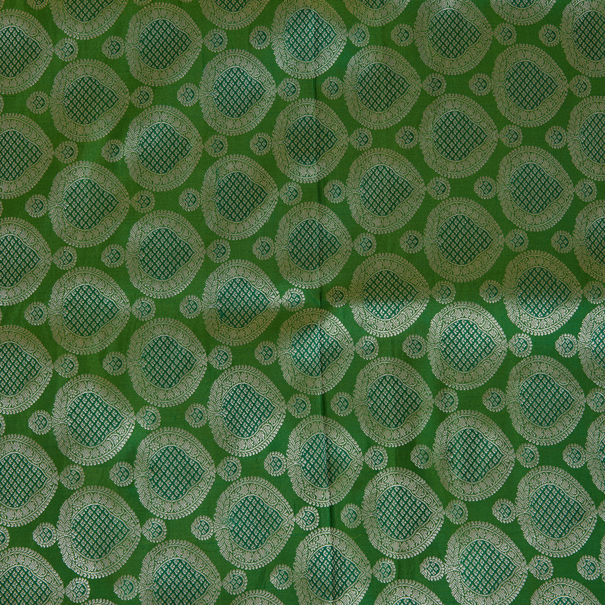 Parrot Green Satin Mina Brocade Buta