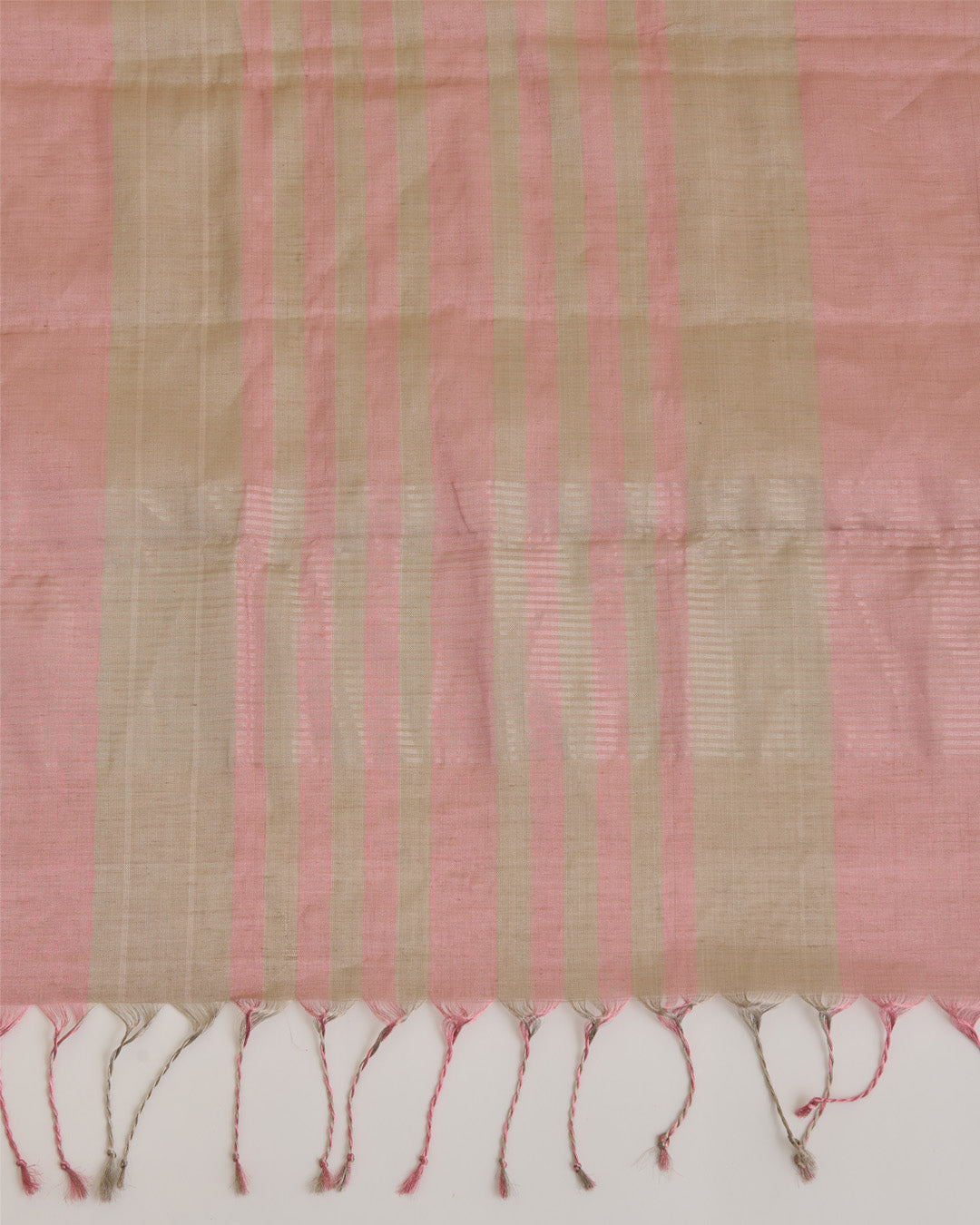 Onion Pink Silk Tissue Multi-Stripes Dupatta