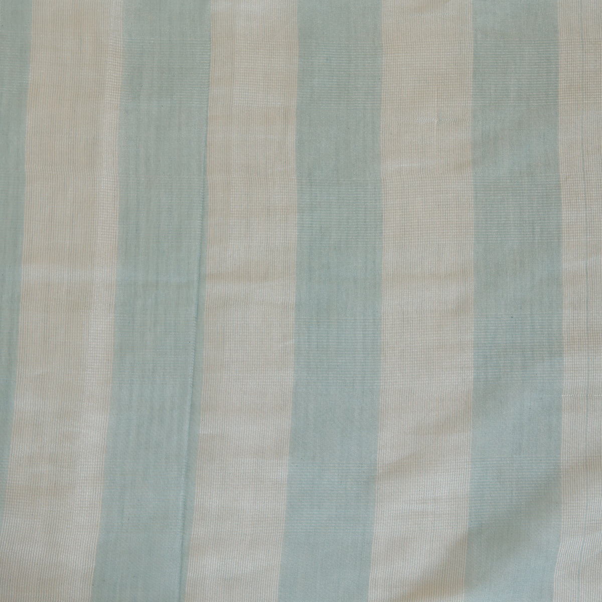 Powder Blue Silk Tissue Handloom Checks Woven Fabric