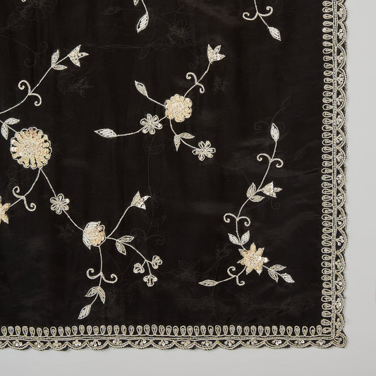 Black Organza Kurta Set with Sequin & Cutdana Heavy Jaal