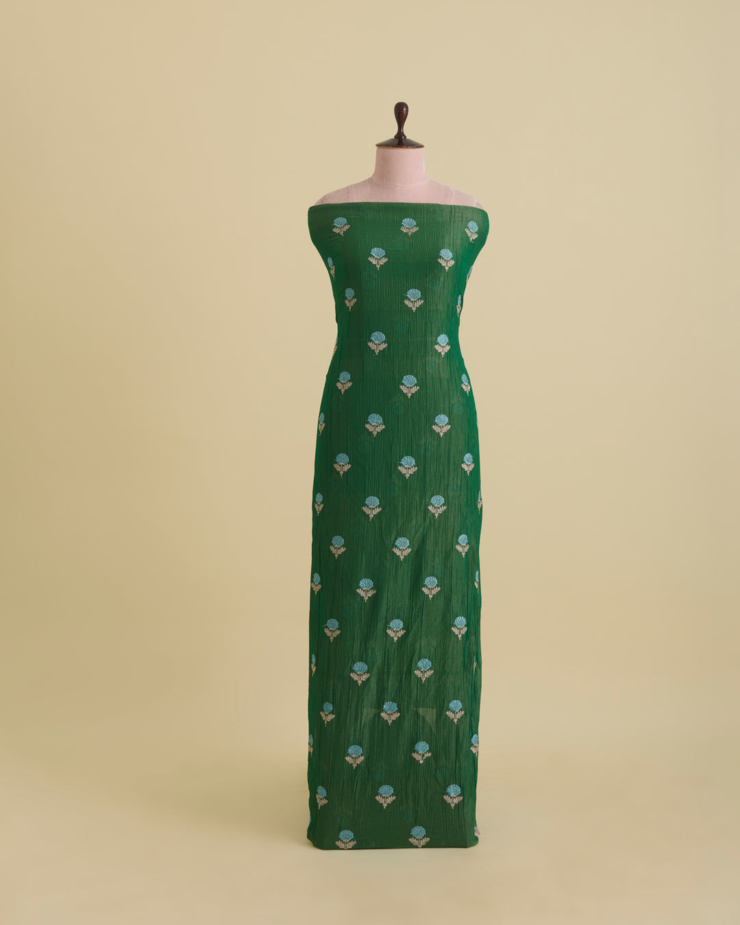 Tissue Kasab Zari Buta Embroidery Fabric – Green