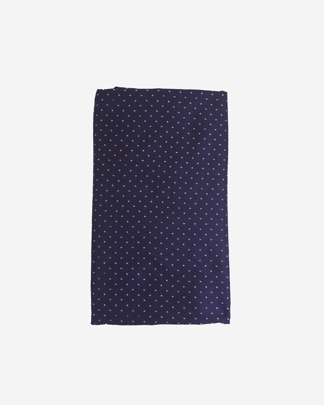 Navy Blue Tanchoi Gold & Silver Dots Woven