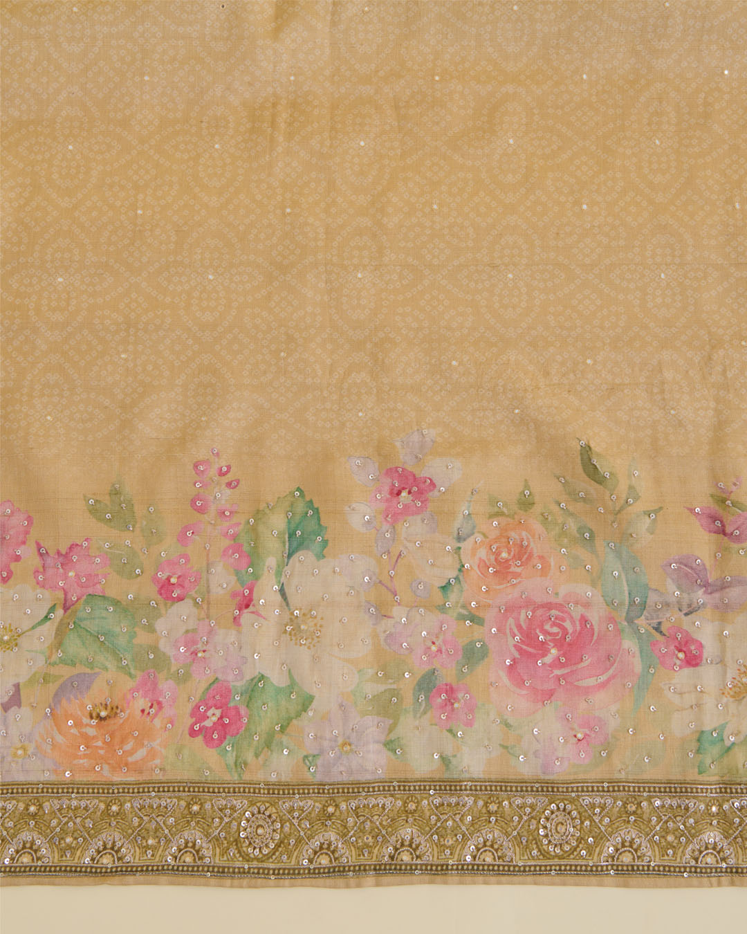 Tussar Silk Digital Printed Kurta Suit with Dupatta & Bottom Yellow