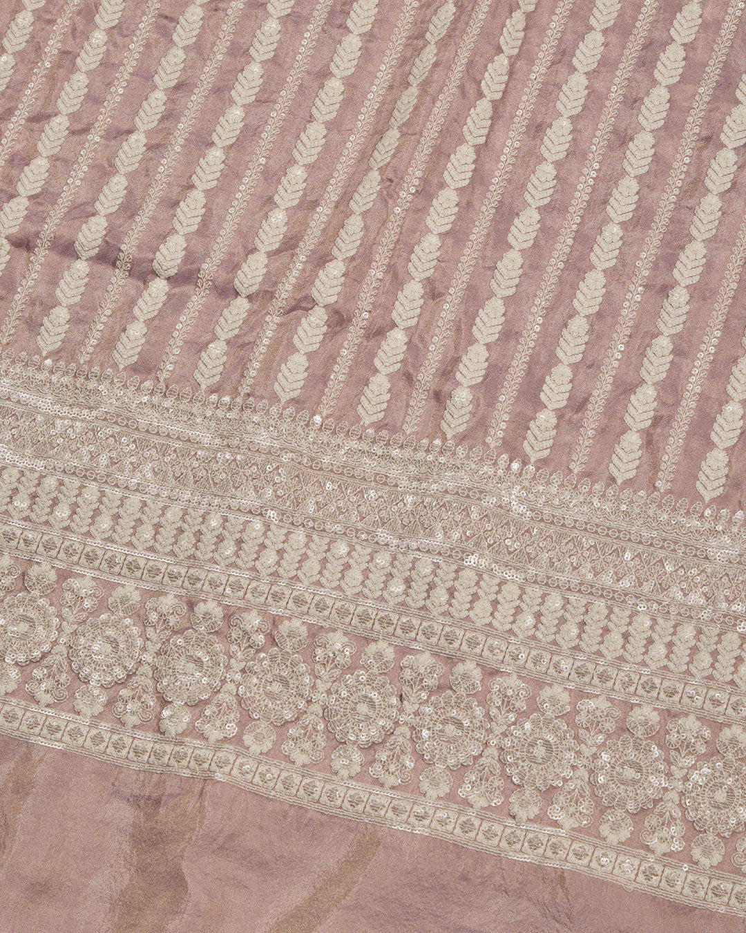 Onion Pink Tissue Kurta Set with Sequin & Jaal Embroidery