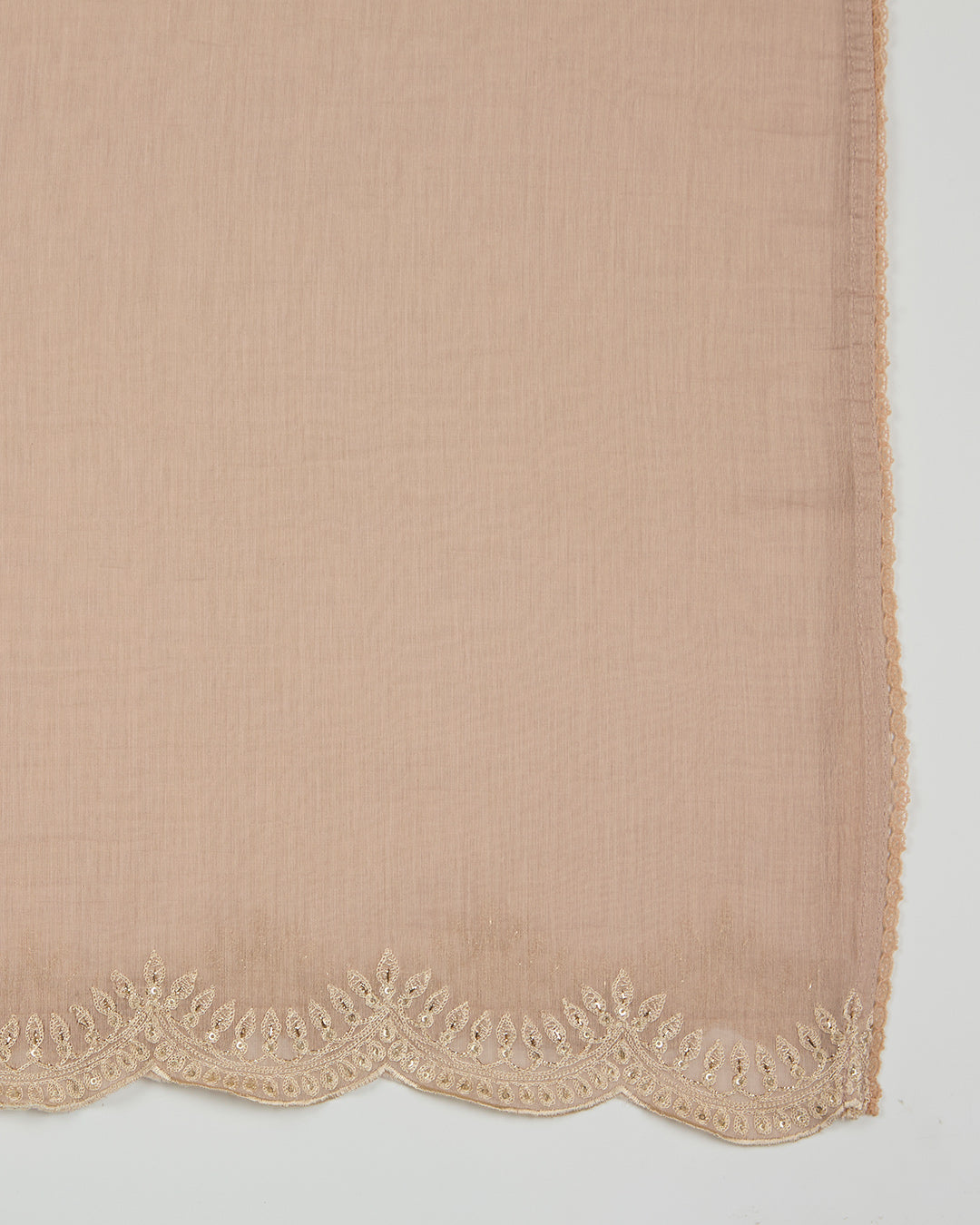 Dusty Peach Chanderi Kurta Set with Thread & Sequins Embroidery