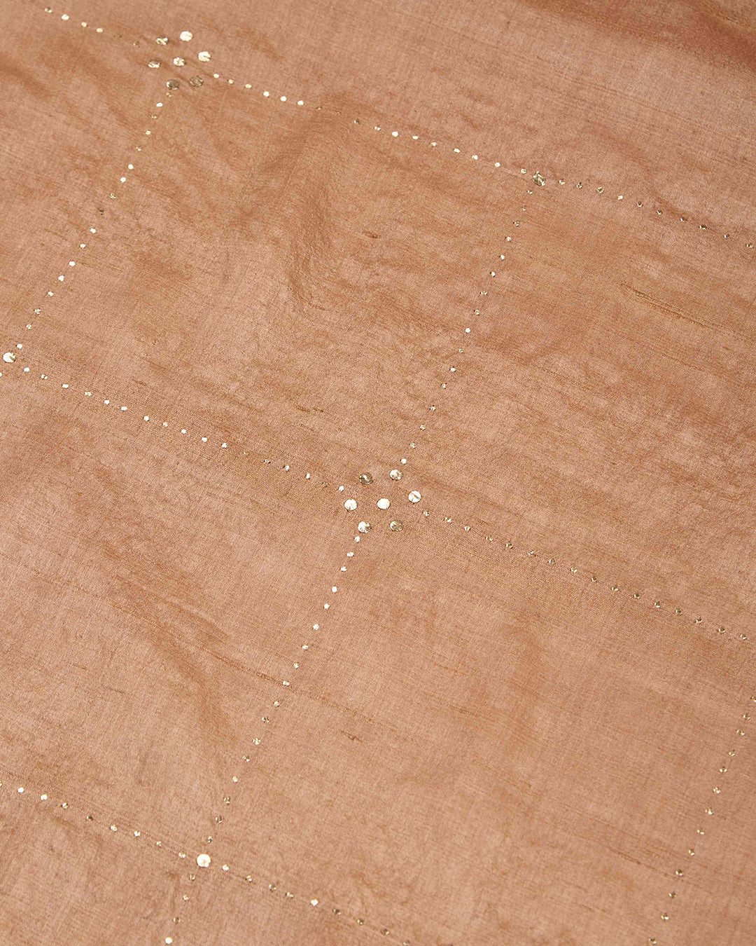 Brown Tussar Silk Kurta Set with Badla Work & Kalamkari Dupatta