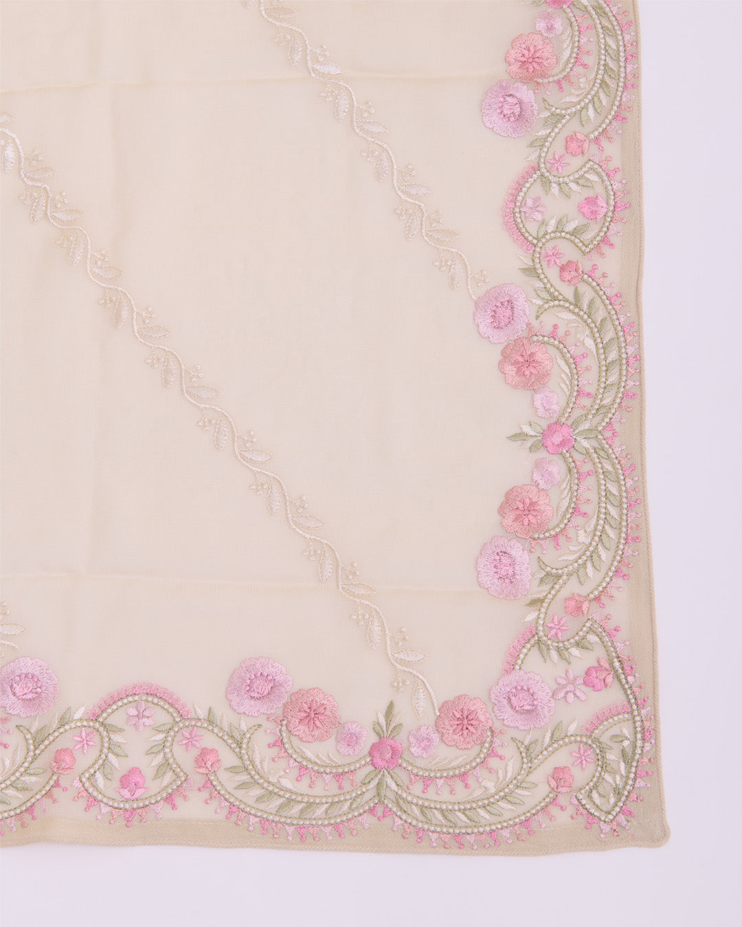 Beige Viscose Georgette Suit with Resham Embroidery & Georgette Dupatta