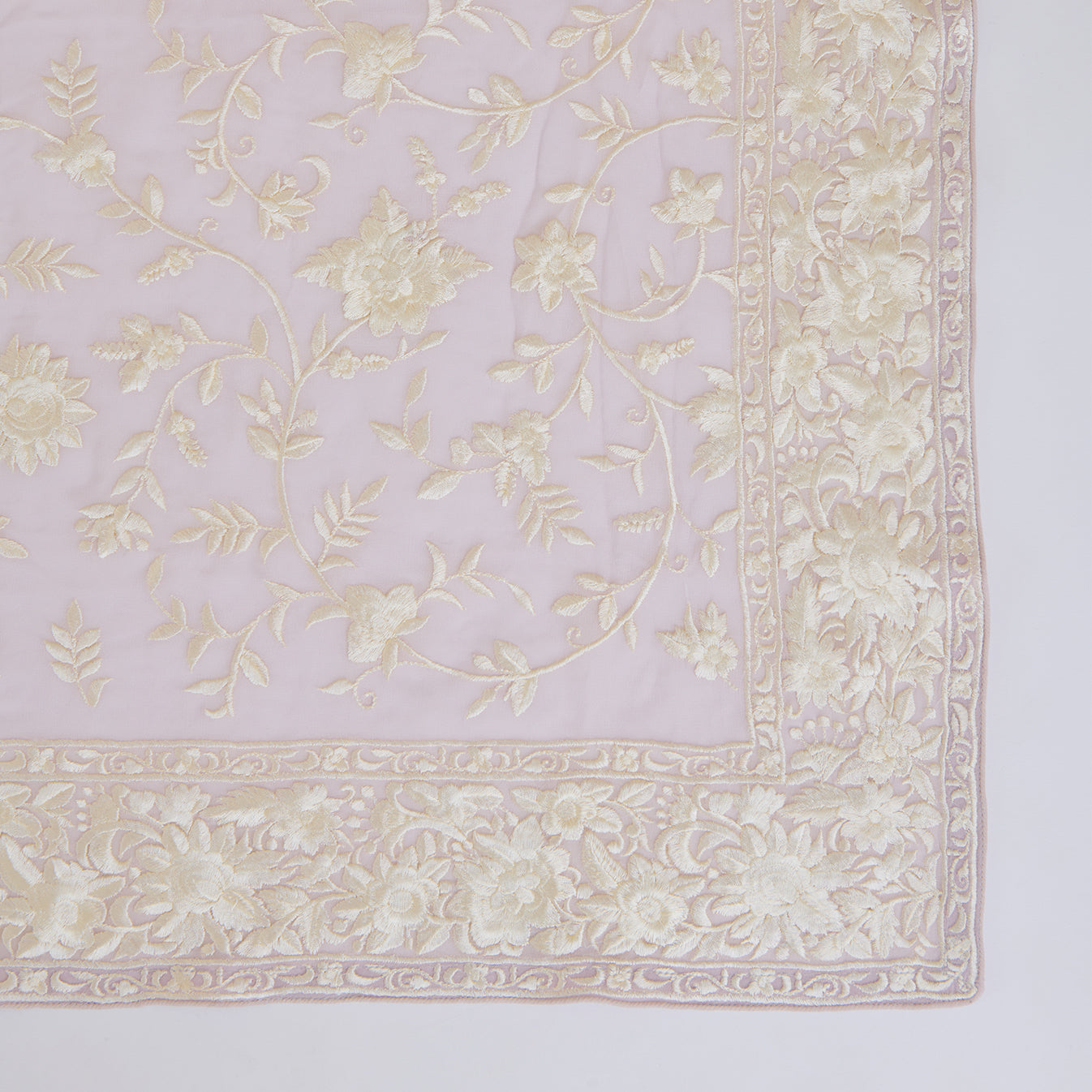 Lilac Viscose Crepe Parsi Jaal Embroidered Kurta with Dupatta