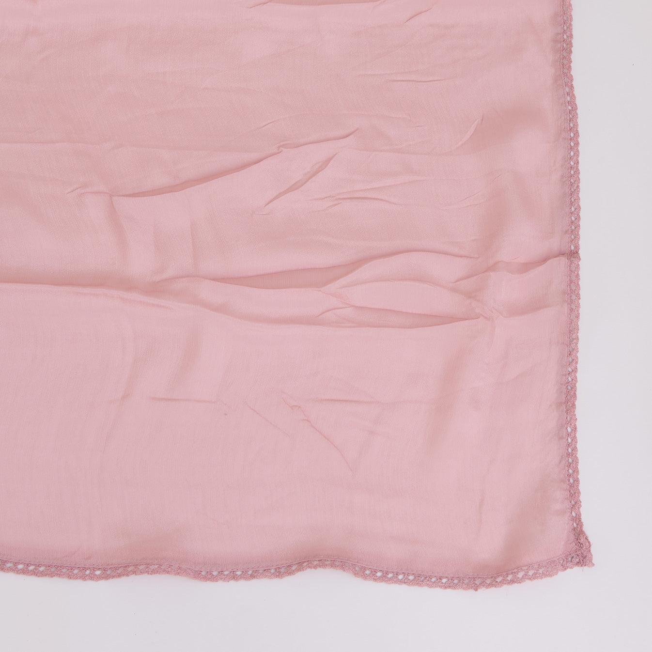 Onion Pink Viscose Crepe Thread Embroidered Suit with Chinnon Dupatta
