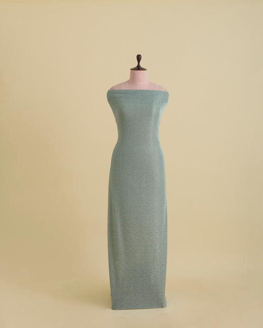 Wrinkled Shimmer Foil Buti Fabric – Dusty Blue