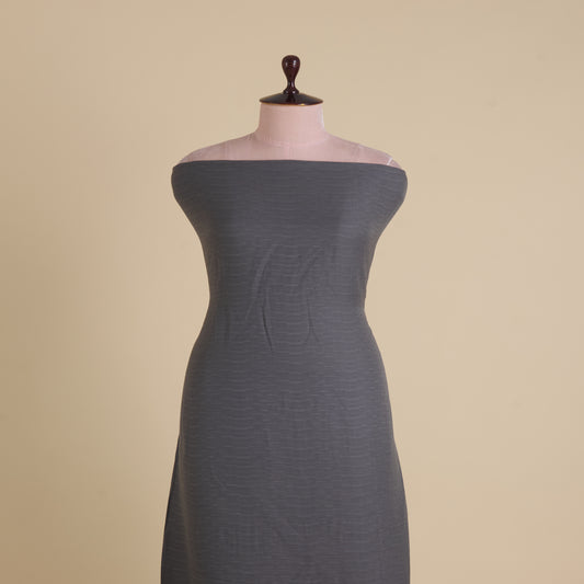 Grey Wrinkled Shimmer Viscose Fabric