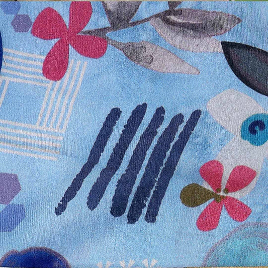 Light Blue Nokia Silk Fabric