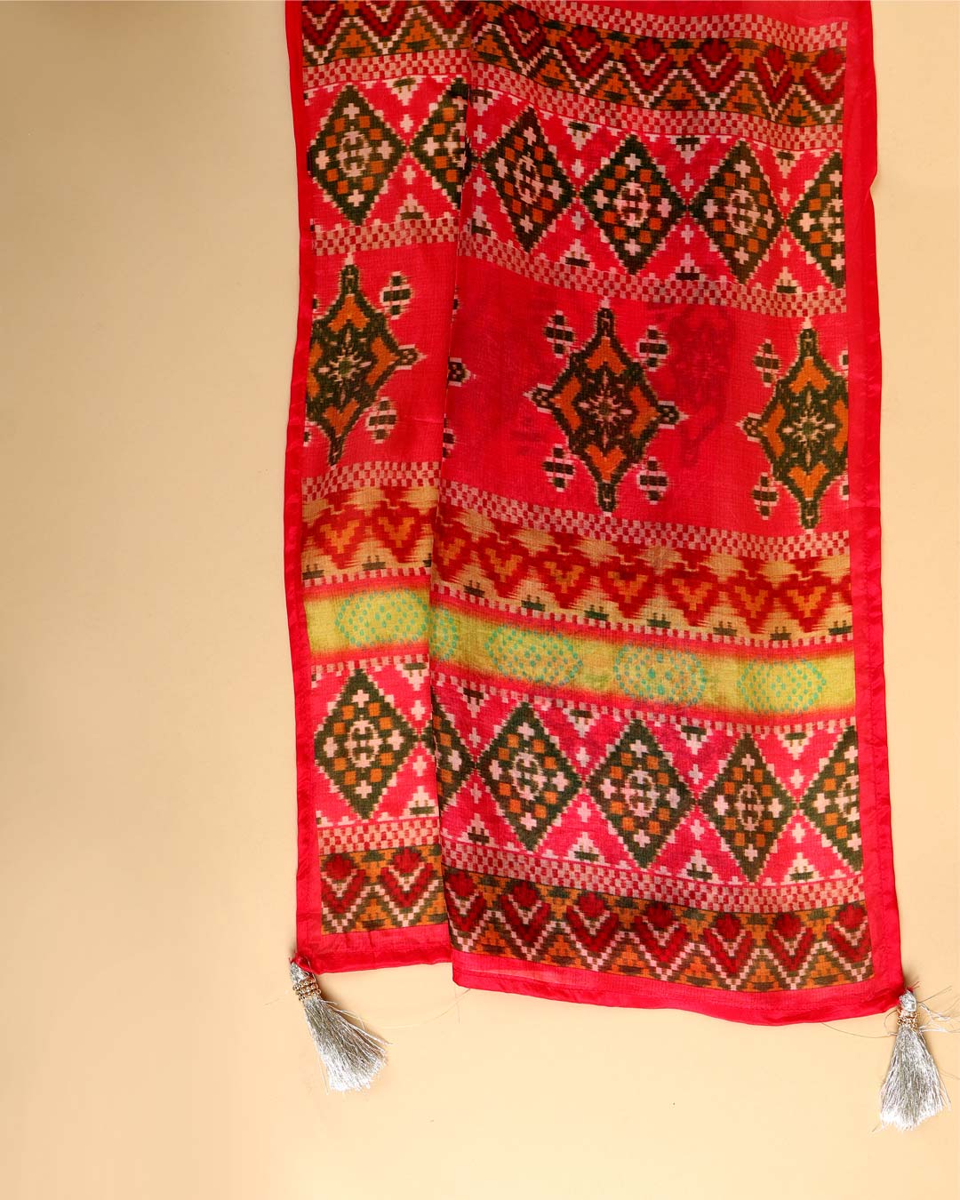Lime Green Opada Silk Bandhej Kurta Set with Dupatta