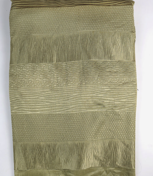 Slub Silk Resham Abstract Embroidery Fabric