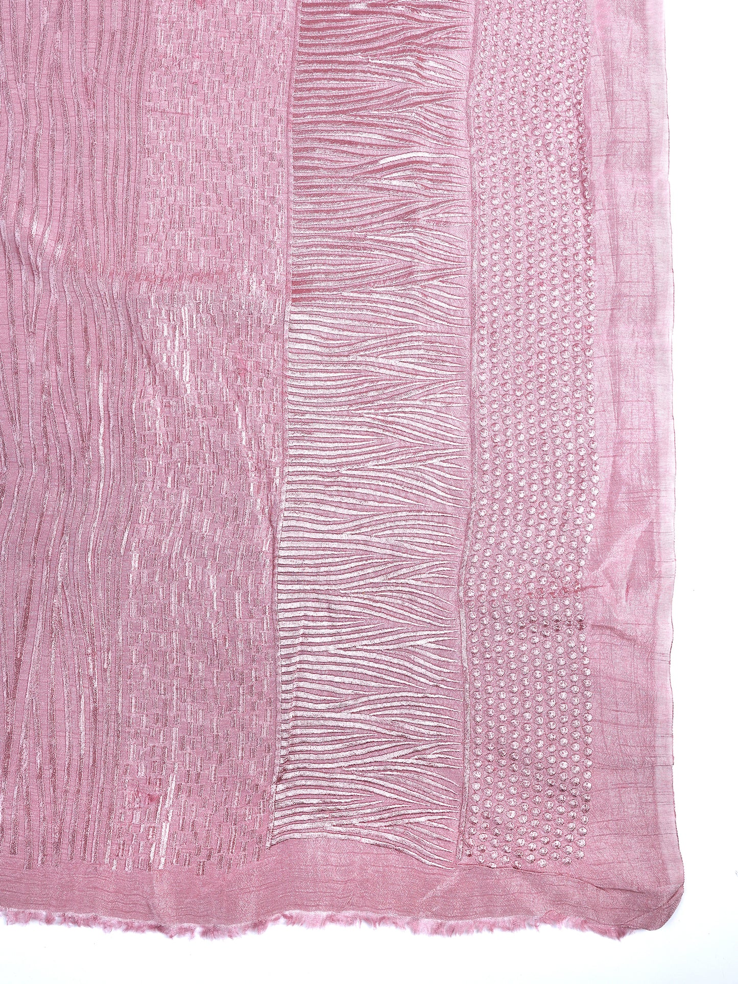 Slub Silk Resham Abstract Embroidery Fabric