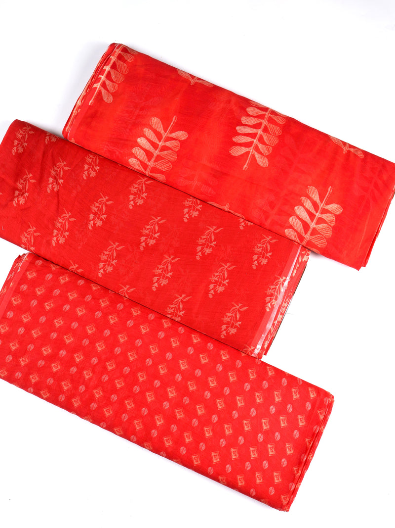 Silk Chanderi Small Buta Printed Fabric