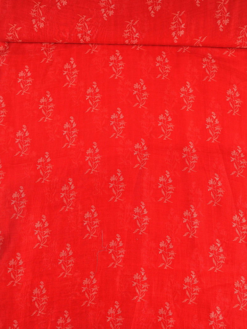 Silk Chanderi Buta Printed Fabric