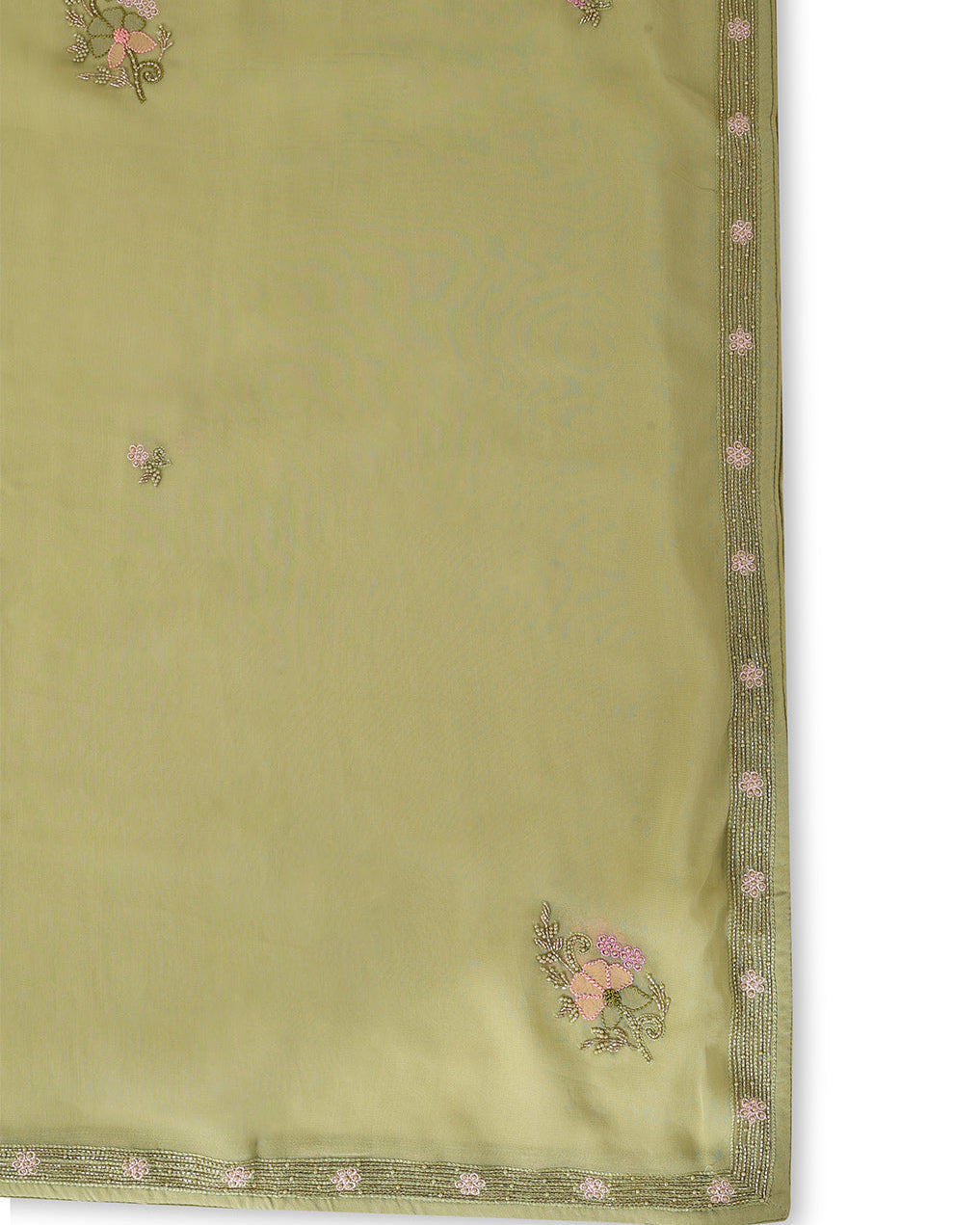 Pista Green Viscose Georgette Kurta Suit with Resham & Cut-Dana Embroidery