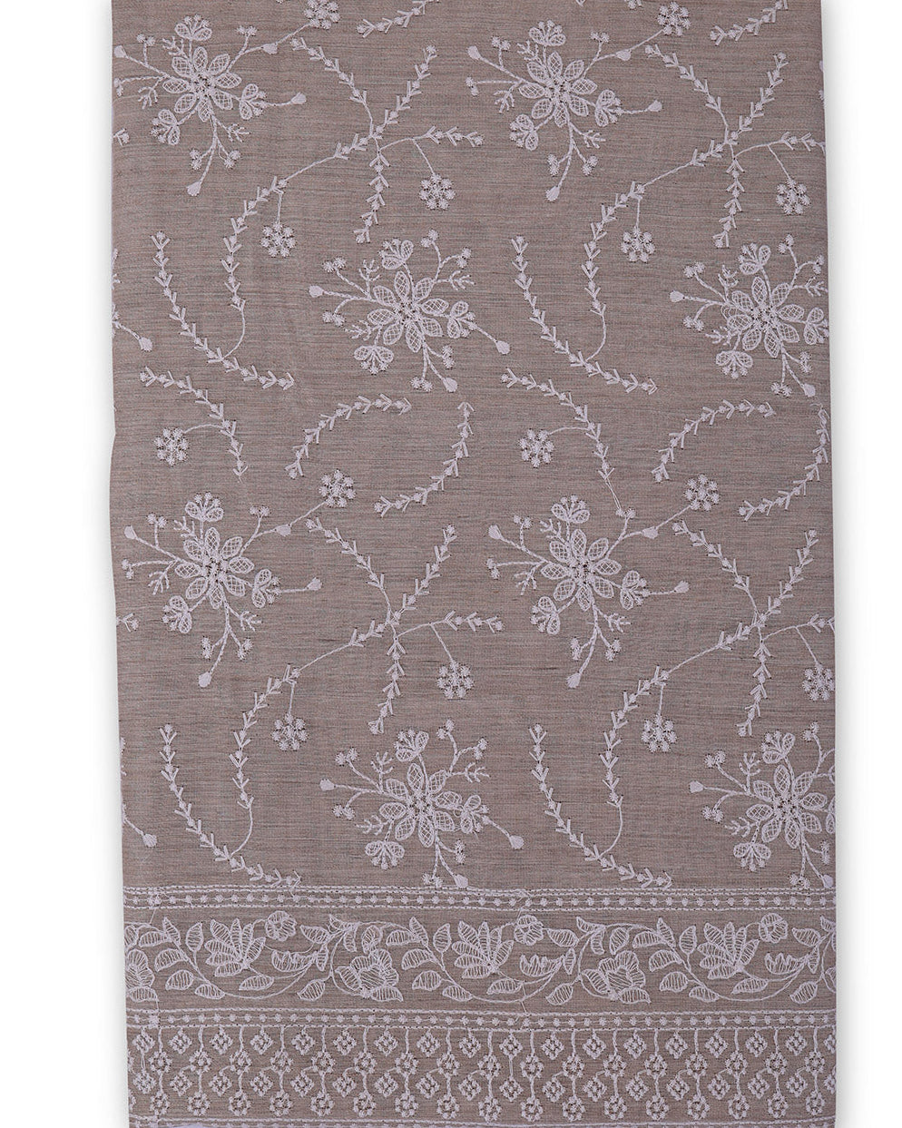 Tussar Munga Tussar Suit with Thread Embroidery & Dupatta Set