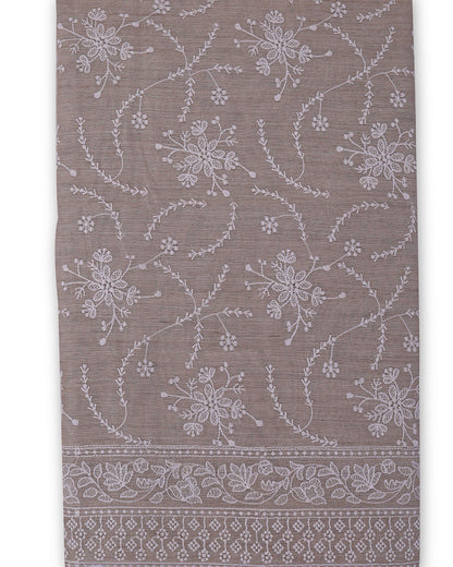 Tussar Munga Tussar Suit with Thread Embroidery & Dupatta Set