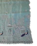 Organza Gold Tissue Kasab Gota Lace Resham Peacock  Embroidered Buti Dupatta