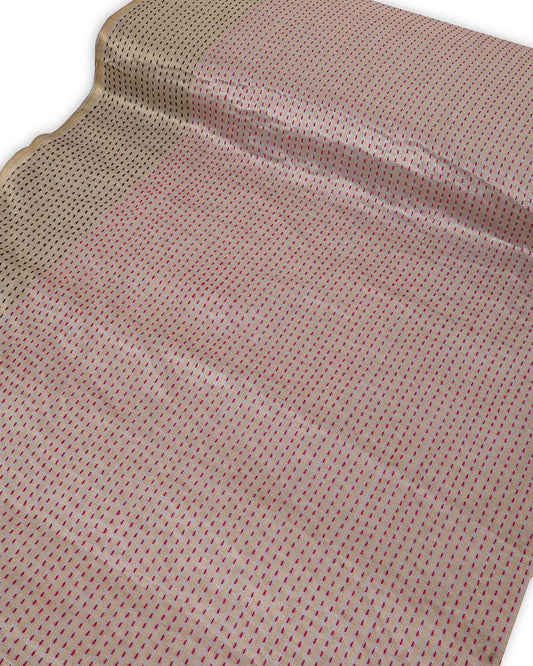 Muga Tissue Multi Zari Patta Fabric with Katha Stitches