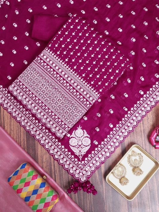 Jamuni Organza Kurta Set with Zari, Sequins & Pearl Embellishments