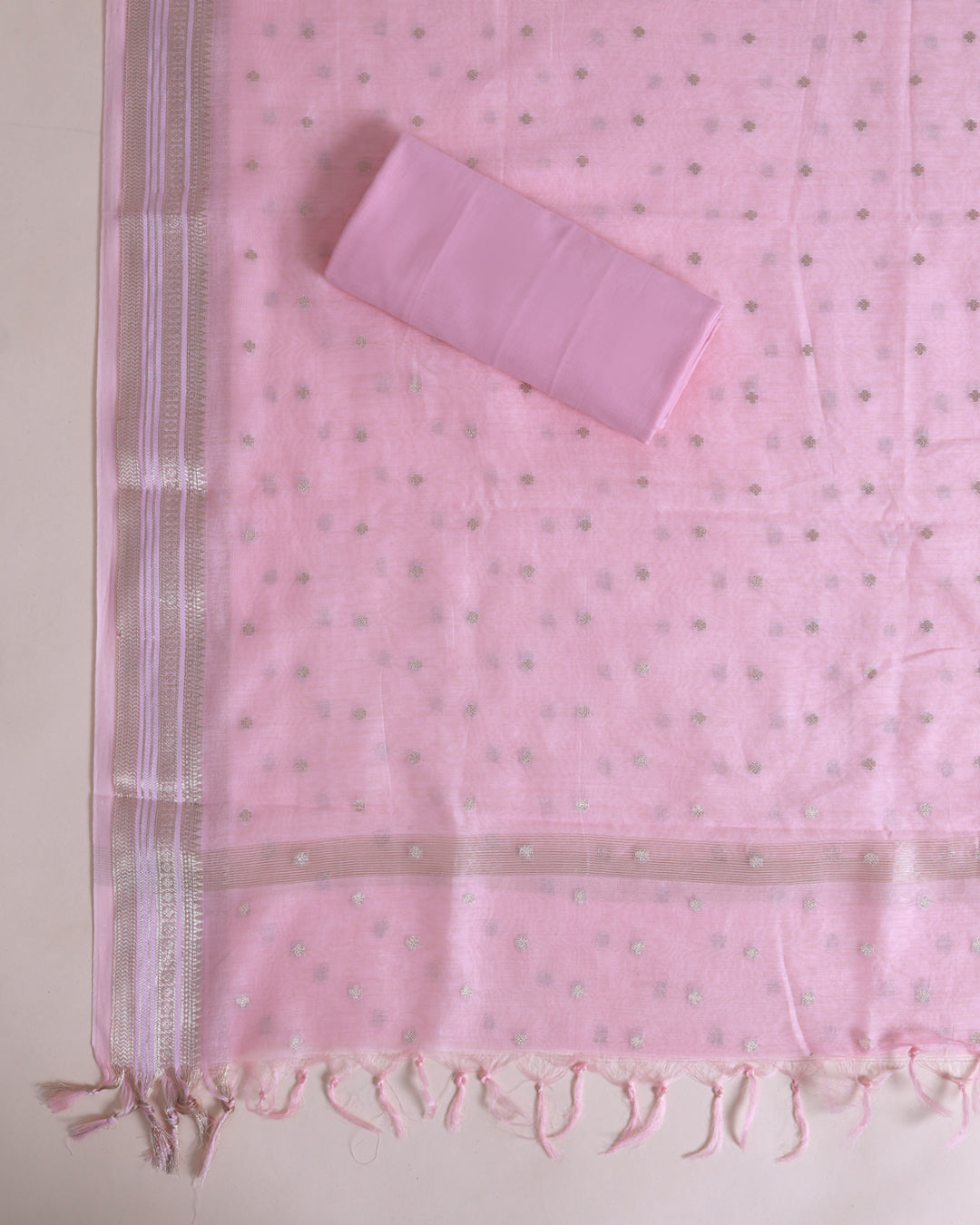 Pastel Pink Fine Chanderi Digital Printed Suit with Embroidered Dupatta