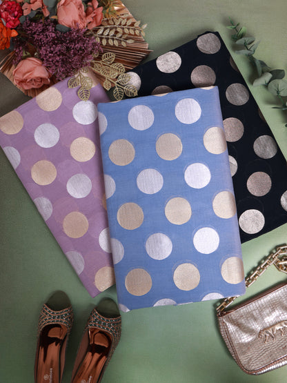 Chanderi G/S Polka Dot Woven Fabric