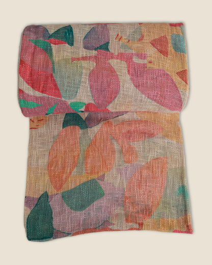 Jute Digital Abstract Printed Fabric