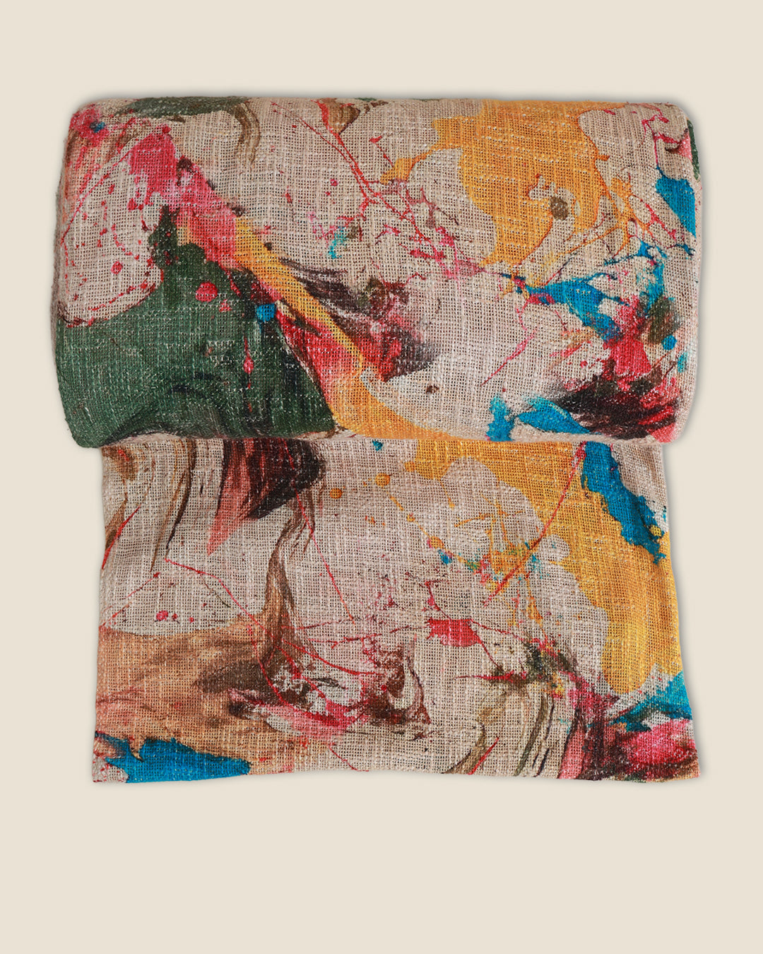 Jute Digital Abstract Printed Fabric