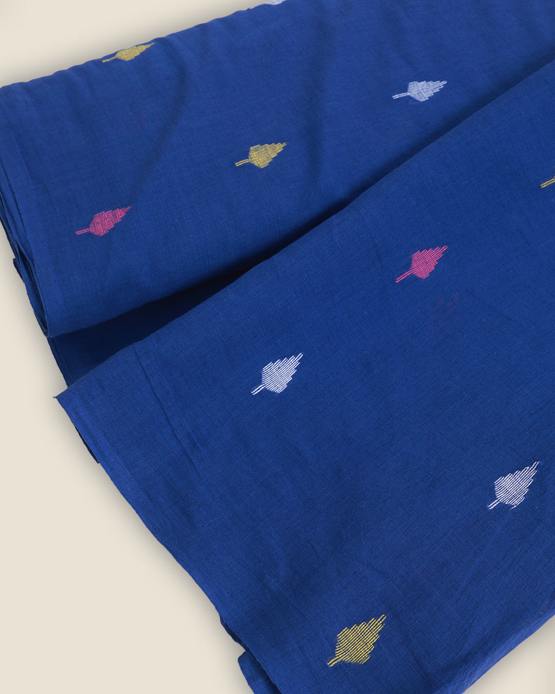 Jamdani Mercerized Cotton Resham Buta Embroidered Fabric