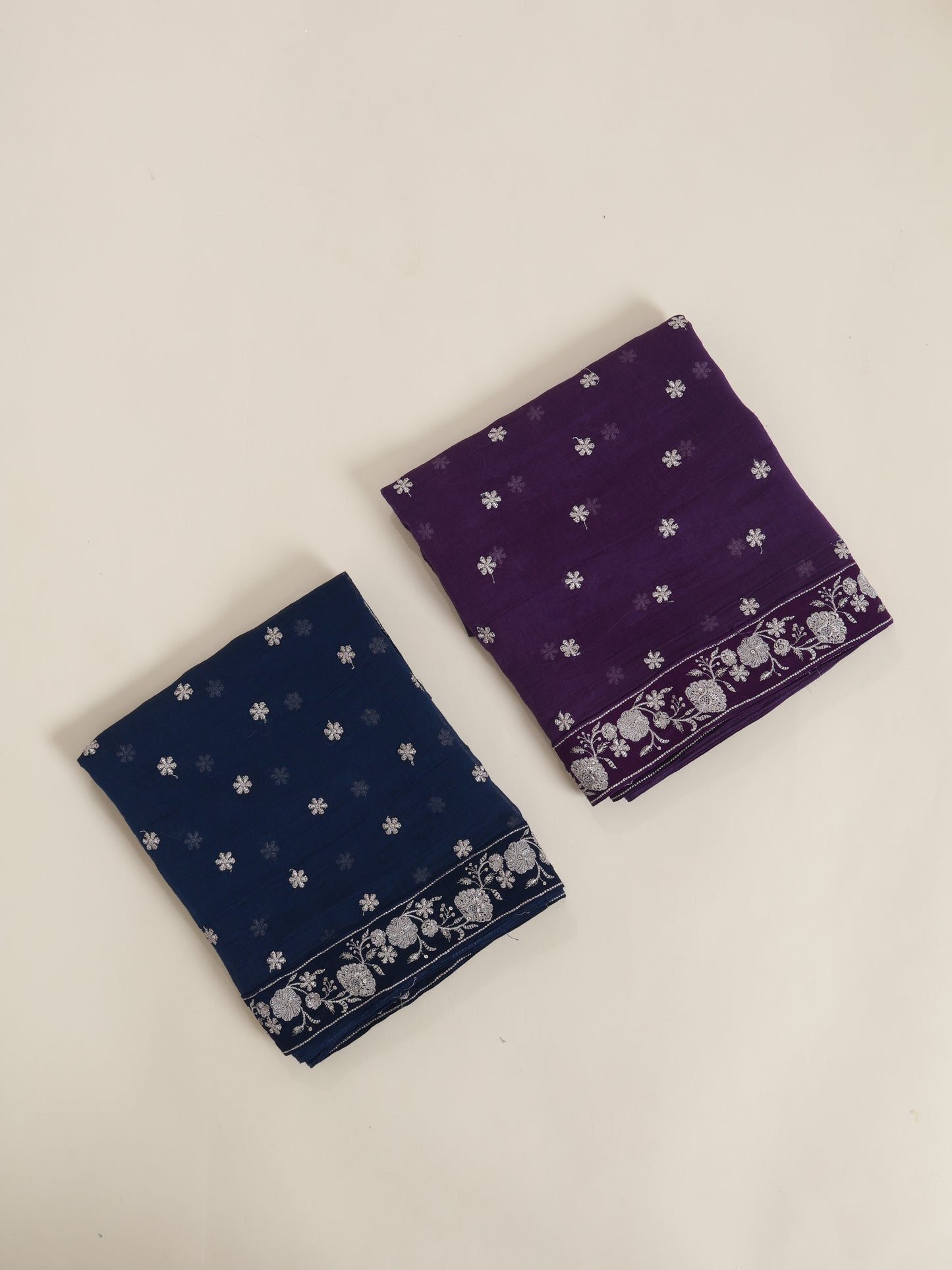 Malai Chanderi Taar Buta Border Embroidered Dupatta Fabric