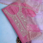 Rose Glow Tissue Organza Kurta Set