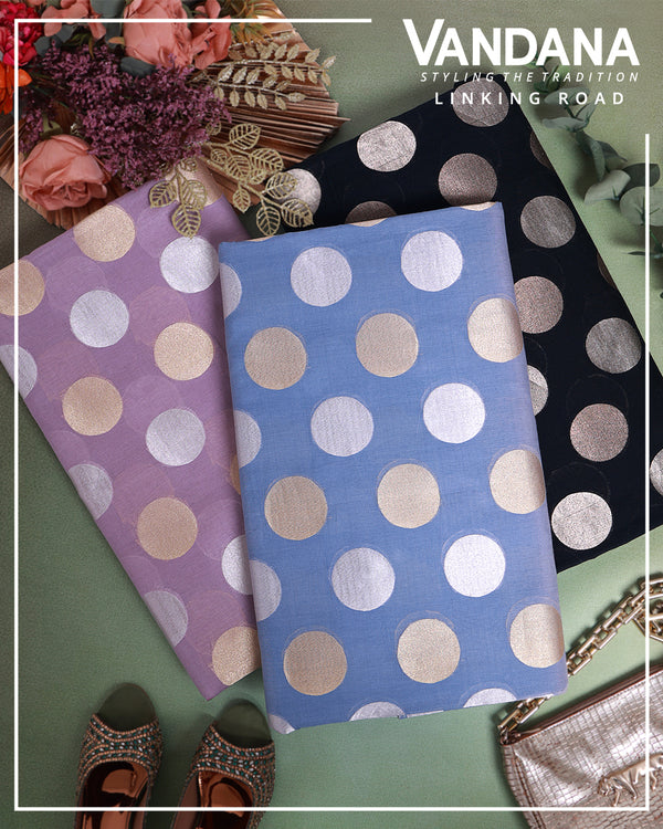 Chanderi G/S Polka Dot Woven Fabric