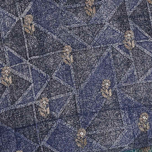 Lavender Spun Tussar with Kasab Motif Embroidery