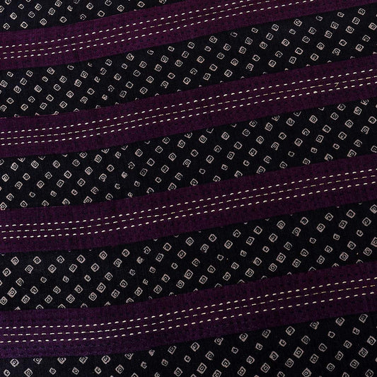 Purple Spun Tussar Bandhej Print