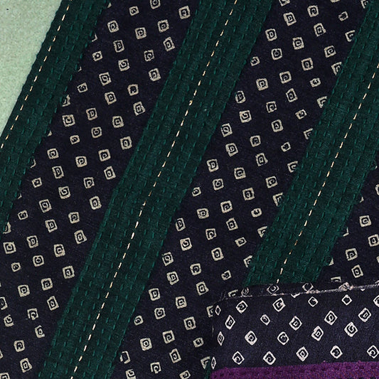 Dark Green Spun Tussar Bandhej Print