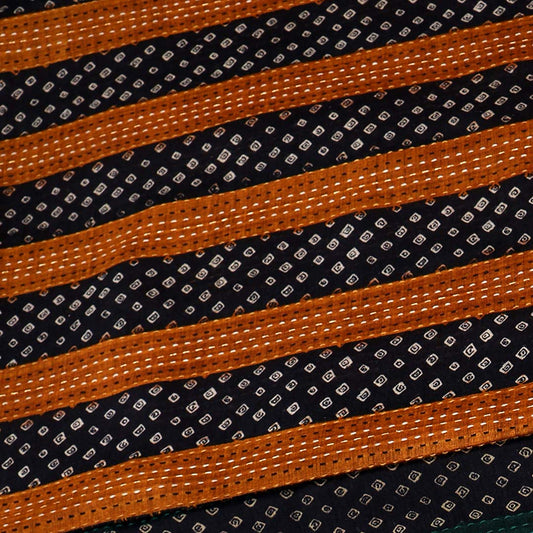 Orange Spun Tussar Bandhej Print