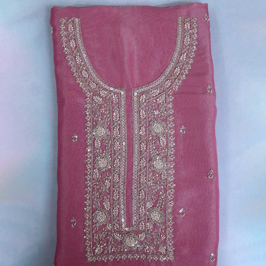 Rose Glow Tissue Organza Kurta Set