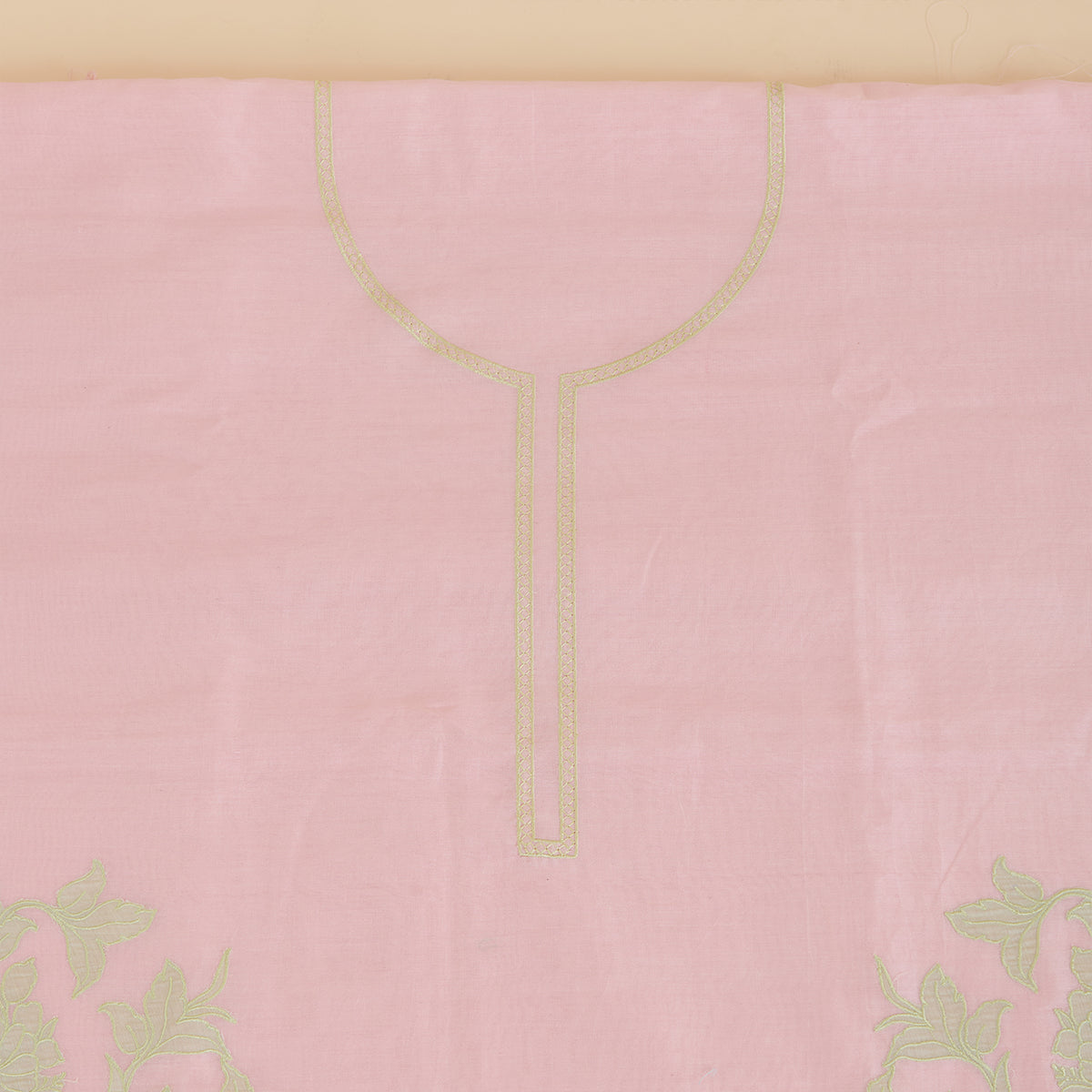 Pink Chanderi Silk Resham Embroidered Suit with Organza Dupatta