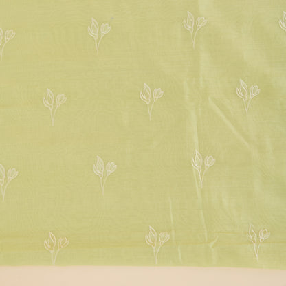 Pista Green Chanderi Silk Resham Embroidered Kurta Set
