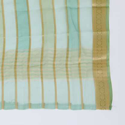 Dusty Green Chanderi Zari Neck Woven Suit with Organza Dupatta