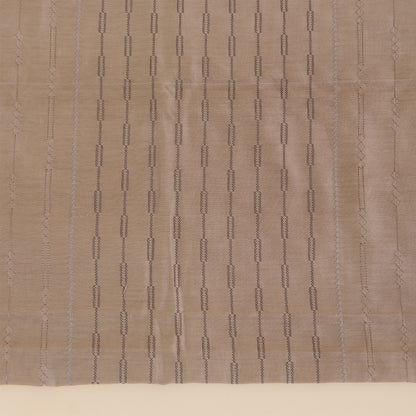 Cement Grey Chanderi Thread Embroidered Stripe Suit