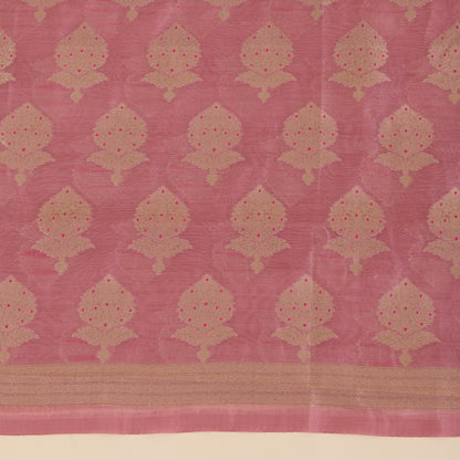 Onion Pink Chanderi Zari Woven Suit with Dupatta