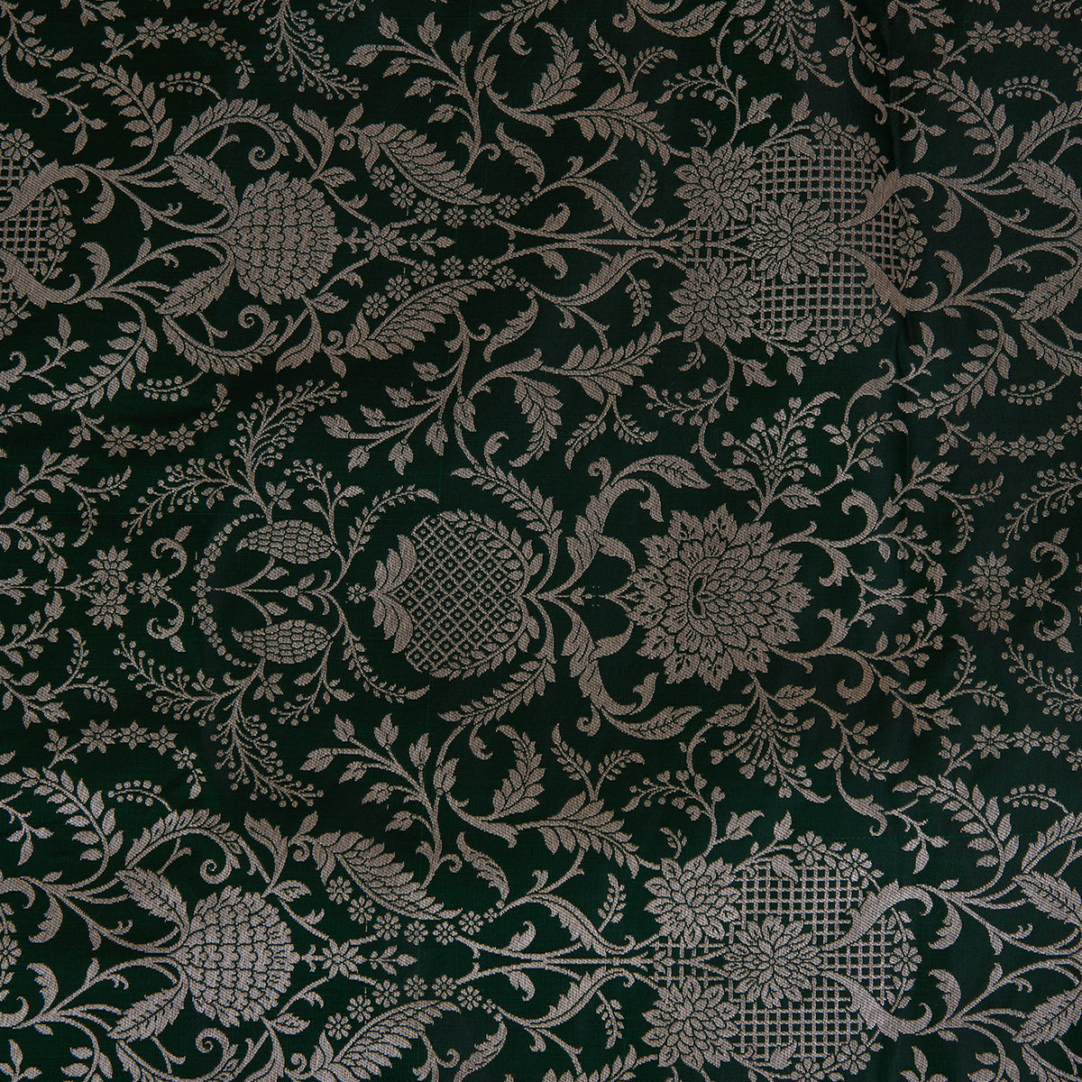 Bottle Green Khin Khwab Brocade Fabric
