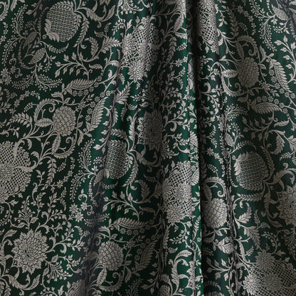 Bottle Green Khin Khwab Brocade Fabric