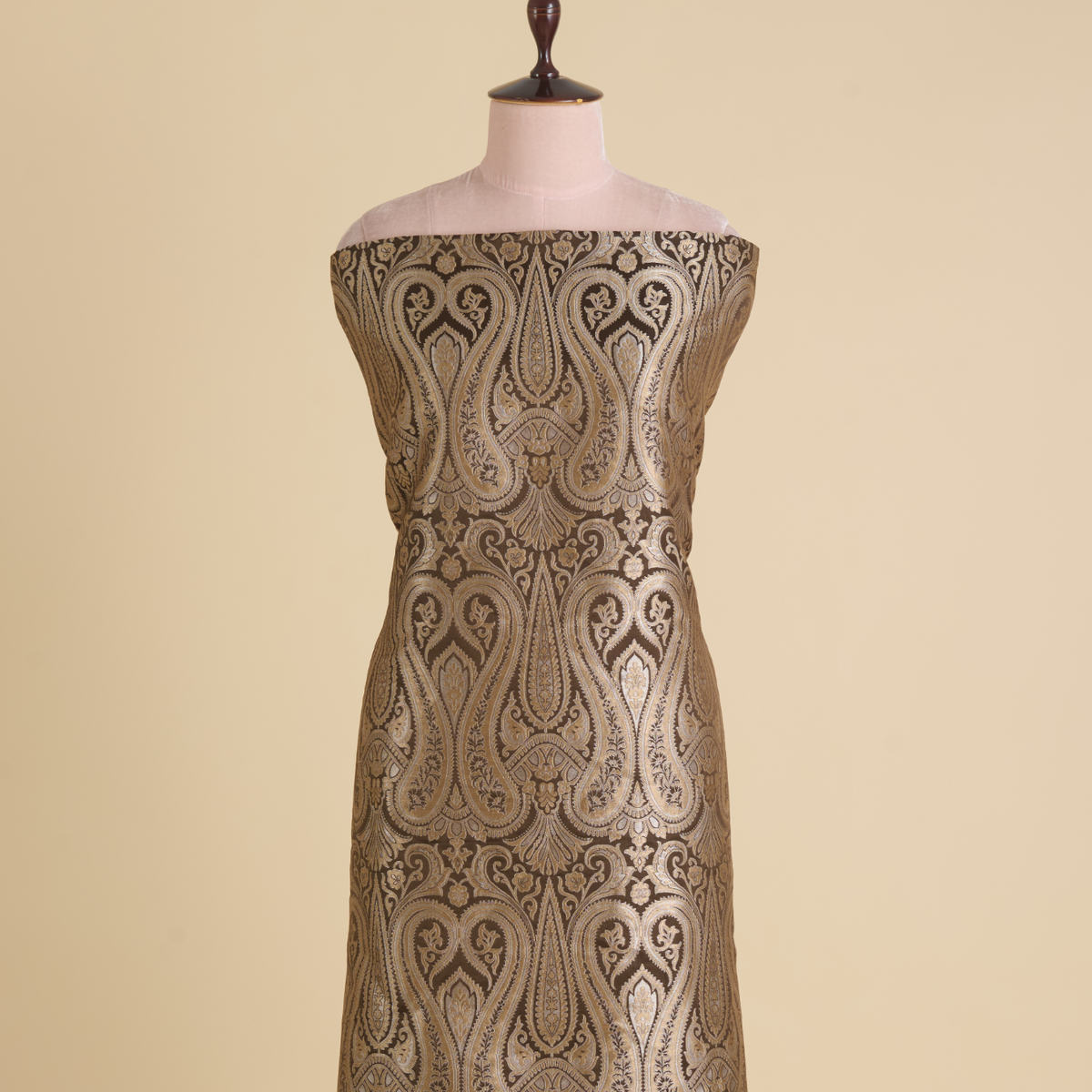 Mehendi Green Khin Khwab Brocade Woven Fabric