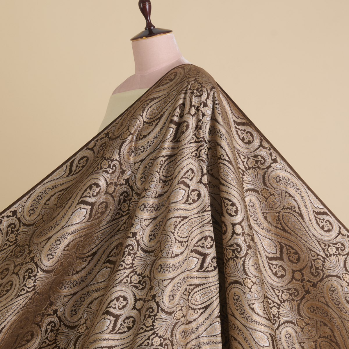 Mehendi Green Khin Khwab Brocade Woven Fabric