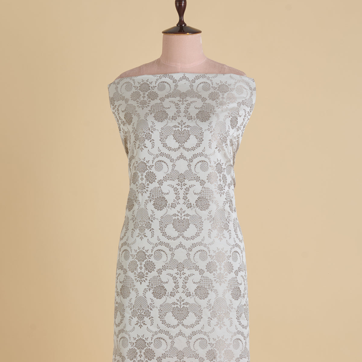 Silver Khin Khwab Brocade Fabric